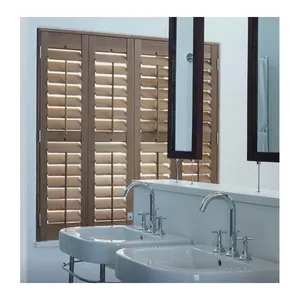 Decorative Interior Hinged Wood Stained Plantation Window Shutters