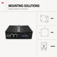 Computadora Industrial Integrada YCT, Sin Ventilador, Silenciosa, con 4 USB 3.0, 2 COM, GPIO, WiFi, Montaje en Pared, para Control de Procesos HMI