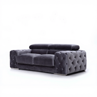 Ensemble de canapés en velours de luxe de conception italienne, Chesterfield capitonné, canapé sectionnel moderne en tissu pour villa et hôtel