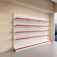 Étagère de présentation en acier, simple face, 150 kg par étagère, réglable, 4 niveaux, blanche, pour pharmacie, OEM personnalisé