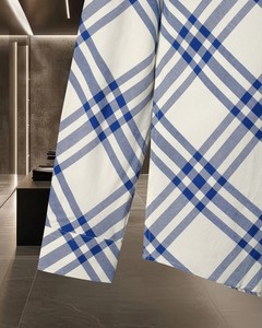 Camisa de manga larga a cuadros azul vintage de alta calidad, a prueba de viento, informal, moderna y de corte ajustado para hombre, estilo Burberry. - Product Image 4