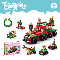 Échantillon gratuit calendrier de l'avent compte à rebours de noël ensemble de blocs de construction puzzle sur le thème de noël jouets calendrier boîte aveugle cadeaux de vacances