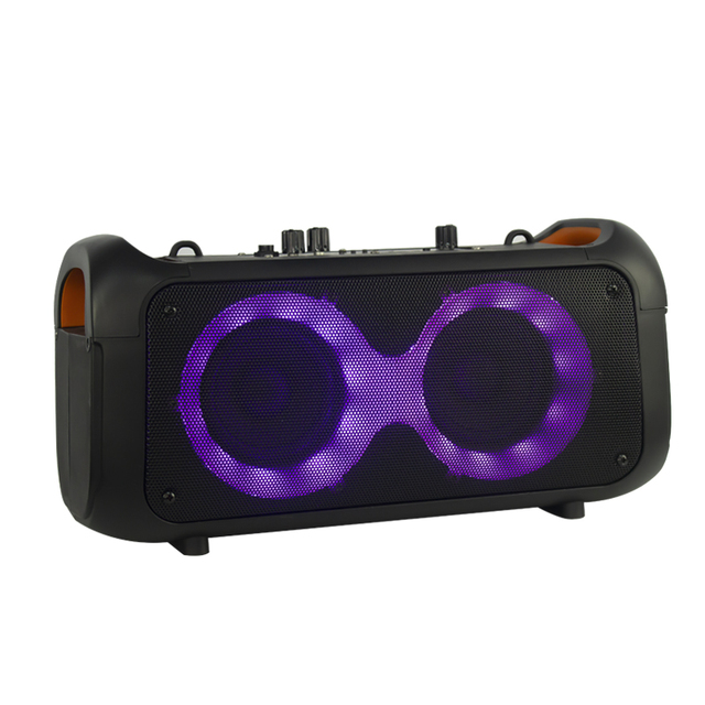 4'' Trolley Flame Light Boombox Bass Surround Sound Box Home Theatre Bt Active Speaker