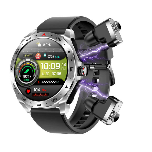 T95 New 2 in 1 TWS Smart Watch With Earphones Earbuds Headphones 1.52" IPS BT Call Music Men Sport Fitcloudpro T95 Smartwatch