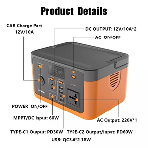 เครื่องกำเนิดไฟฟ้าพลังงานแสงอาทิตย์แบบพกพา 300W 500W 1500W 2400W 3000W พร้อมแบตเตอรี่สำรอง สำหรับใช้ในบ้านและนอกบ้าน รุ่นขายดีที่สุด 300W - Product Image 5