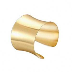 Brazalete de esqueleto chapado en oro de moda 2024, brazalete abierto ancho con cadena y ajuste cómodo para mujer - Product Image 2