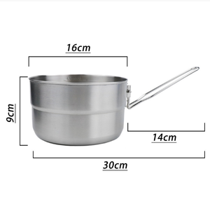 หม้อเบนโตะสำหรับตั้งแคมป์กลางแจ้ง DFB53 ทำจากสแตนเลส 304 สำหรับต้มน้ำ พร้อมด้ามจับพับได้ ตัวเลือกเสริมวัสดุอะลูมิเนียม - Product Image 4