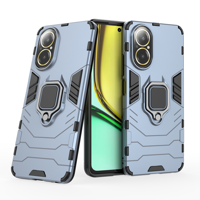 Slim Hard Plastic Shockproof Case with Ring-holder Full Protective Cover for Oppo Realme C67 4G Back Cover Case Shell