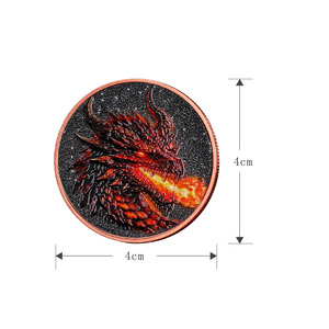 Koin Tembaga Murni 99,9% 1 Oz Relief 3D Tinggi Seni UV Kekuatan Naga Koin Peringatan - Product Image 3