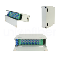 Panel de Conexiones de Fibra Óptica para Montaje en Rack 1U, Material de Acero Frío, 12/24 Puertos, Adaptador SC Dúplex LC, Marco de Distribución ODF