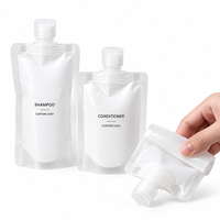 Pochettes de voyage jetables en PET avec bec verseur pour cosmétiques – Sacs de distribution portables anti-fuite pour voyages d'affaires, gel douche, shampoing, lotion