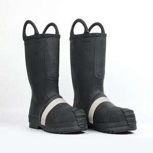 Bottes de protection pour pompiers certifiées CE, ignifuges, résistantes aux flammes, avec embout et semelle en acier, matériau en caoutchouc EN15090 - Product Image 2