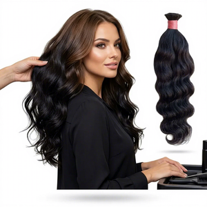 Virgin Hair Body Wave Bundles Natural Black Pink Style Wrap 100% Unprocessed Human Hair Silk Base Customizable Size - Product Image 2