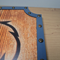 Plaque de bouclier de chevalier en bois, style médiéval, panneau mural en bois, décoration murale pour la maison ou le bureau, décoration murale en bois