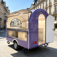 Outdoor-Verkaufsanhänger nach Maß: Mini-Imbisswagen für Waffeln, Crêpes und mehr – Retro-Food-Truck für Cafeterias