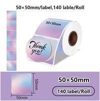 Rouleaux d'étiquettes autocollantes en papier thermique pour Phomemo M110 M200 M220 M221 Mini imprimante de poche étiqueteuse 6 couleurs Cycle 50*50 rond