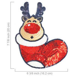 Patch de Noël Fer sur renne avec bas rouge - Product Image 4