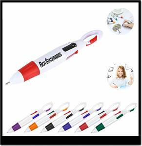 Custom logo Printed 4-in-1 Multicolor <b>Retractable</b> Ballpoint <b>Pens</b> Plastic Office School Supplies for Children's Gifts - Product Image 3