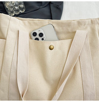 Sac à bandoulière minimaliste polyvalent de grande capacité de couleur unie Sac fourre-tout en toile écologique