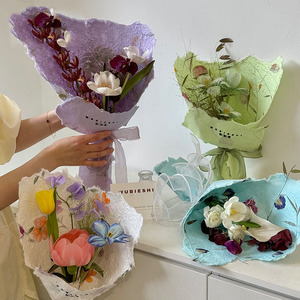 Wholesale of hand torn flower <b>wrapping</b> <b>paper</b> and handmade lantern petal <b>paper</b> gift <b>wrapping</b> materials - Product Image 1