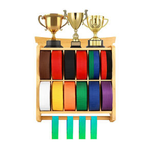 Estante de Taekwondo para exhibición de cinturón de artes artificiales, estante de exhibición de medallas, 12 cinturones, estante de exhibición de cinturón de Karate y trofeo - Product Image 1