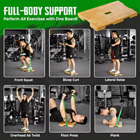 Planche d'étirement en bambou PINJIAN pour la maison, planche de fitness en bois avec pédales carrées et bandes d'exercice pour l'entraînement sportif