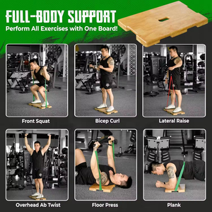 Tabla <span class=keywords><strong>de</strong></span> <span class=keywords><strong>Ejercicios</strong></span> <span class=keywords><strong>de</strong></span> Bambú para el Hogar PINJIAN, Tabla <span class=keywords><strong>de</strong></span> Fitness <span class=keywords><strong>de</strong></span> Madera con Pedal Cuadrado y Bandas <span class=keywords><strong>de</strong></span> Resistencia para Entrenamiento Deportivo - Product Image 6