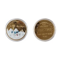 Nouvel An 2026 Pièces de Monnaie Personnalisées Plaqué Or et Argent Joyeuses Fêtes Joyeux Noël Pièces de Monnaie Féeriques Monnaie à Souhaits Père Noël