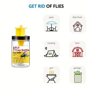 Caja de trampa de control de moscas reutilizable amarilla Atrayente de feromonas efectivo para atrapar insectos en masa <span class=keywords><strong>Botella</strong></span> de moscas de plástico - Product Image 2