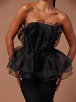 Robe de soirée élégante noire moulante avec design cintré à la taille, style européen et américain, mode haut de gamme