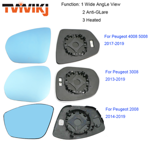 TVYVIKJ Rétroviseur Lentille en verre bleu pour <span class=keywords><strong>Peugeot</strong></span> 2008 3008 4008 <span class=keywords><strong>5008</strong></span> 2013-2019 Vue grand Angle Anti-éblouissement - Product Image 1