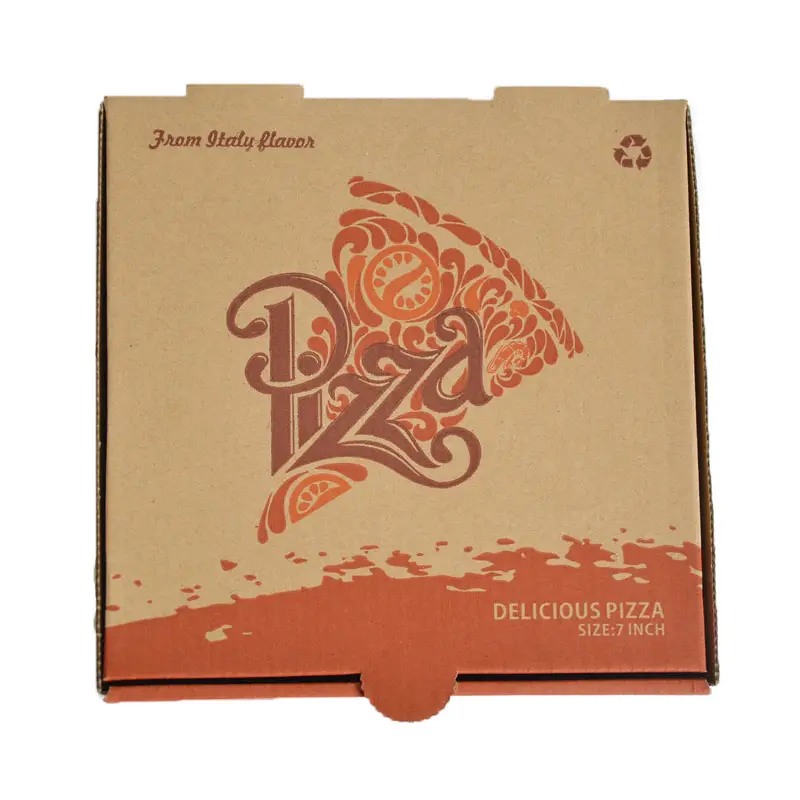 Wholesale Natural Customized Logo Cajas De Papel Takeout Paper Food Packaging Box Pizza Box