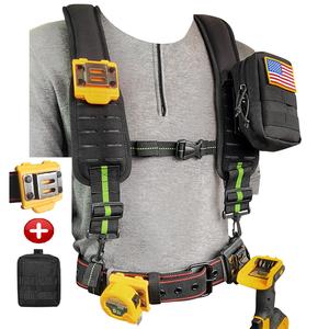<span class=keywords><strong>Bretelles</strong></span> de ceinture à outils réglables pour électricien et charpentier avec pochette de travail rouge, capacité de 200 lb, 5 à 9 poches, personnalisable, support OEM - Product Image 4