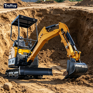 Miniexcavadora <span class=keywords><strong>de</strong></span> 1 y 2 toneladas con orugas <span class=keywords><strong>de</strong></span> acero y giro <span class=keywords><strong>de</strong></span> cola cero para invernaderos y gallineros <span class=keywords><strong>de</strong></span> fila estrecha - Product Image 1