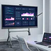 Pantalla Interactiva LED Electrónica de 75-100 Pulgadas para Conferencias, 4K UHD, Sistema Operativo Dual Android/Windows, Pantalla Táctil Inteligente de 20/40 Puntos, Cámara de 48MP