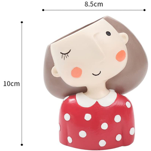 <span class=keywords><strong>Pot</strong></span> de fleurs ou jardin en résine en forme de fille jaune mignon - Product Image 4