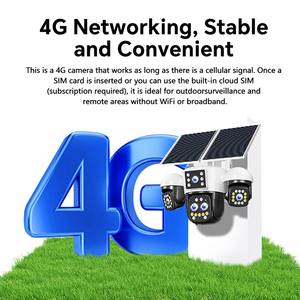Caméra de sécurité CCTV sans fil extérieure 4G à faible consommation d'énergie, enregistrement 24/7, caméra PTZ solaire 20MP, <span class=keywords><strong>zoom</strong></span> 18X, 5 objectifs, 4 écrans - Product Image 2
