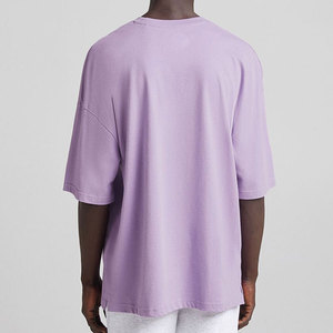 Camiseta Holgada de Diseño, Estilo Urbano, Informal, Cuadrada, Fabricada en 100% Algodón, Cuello Redondo, Camisetas Lisas para Hombre - Product Image 3