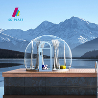 Feuille solide de polycarbonate de résistance au vent imperméable de vacances dôme d'étoile clair de 4mm dôme géodésique de camping en polycarbonate