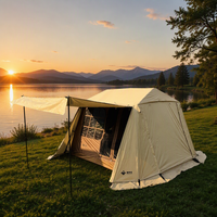 Tente de camping familiale automatique à montage rapide, tente de glamping avec auvent étendu, double couche, grand espace, tente d'extérieur pour le camping