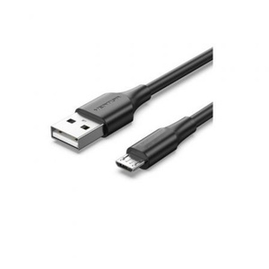 Cable USB 2.0, 2m, negro, macho a microUSB, 60w, 480mbps - ideal para carga de dispositivos y transferencia de datos rápida. - Product Image 1