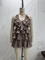 GX1317 Nouvelle Collection Été 2026 – Robe Courte Sexy Style Urbain à Bretelles et Volants, Dos Nu Élégant pour Soirées