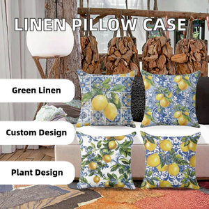 Linen <b>Square</b> Plant Eco-Friendly <b>Pillow</b> Case Cover Pocket Custom Sublimation Print 40cm (16''x16'') Cygnus 1pcs All-season - Product Image 3