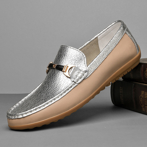 2323-4 2025 Recién llegado, zapatos de cuero genuino para hombres, zapatos casuales, zapatos náuticos con bloqueo de <span class=keywords><strong>Color</strong></span> - Product Image 2