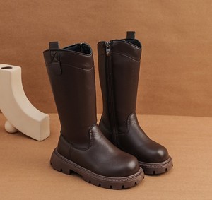 Chaussures pour filles, bottes longues pour enfants, nouvelles bottes hautes pour bébé fille, automne et hiver, avec doublure en polaire - Product Image 3