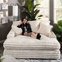Juego de Sala Modular de Tela Francesa, Desmontable y Lavable, Relleno de Esponja, Sofá Cama Minimalista Italiano Estilo Nube, Corduroy/Franela