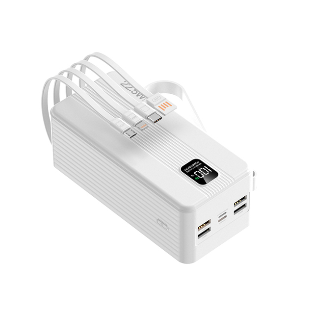 High Capacity 50000mAh 2-in-1 Power Bank PD QC Fast Charging Built 4 Cables 22.5W Smart LED Digital Display Outdoor Emergency