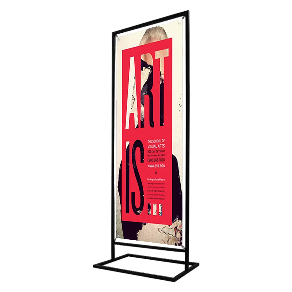 Nova chegada Aço Poster stand montagem ferro cartaz stand banner exposição dupla face aço stand cartaz titular