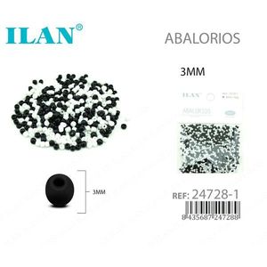 Perline Rotonde Nere e Bianche da 3mm per Creazione di Gioielli e Forniture Artigianali - Product Image 1