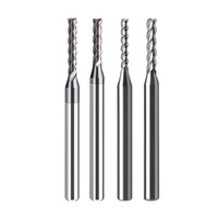 Fresa de carburo de tungsteno de diámetro pequeño de aluminio con ranura profunda de longitud completa, 0.4-3mm CNC